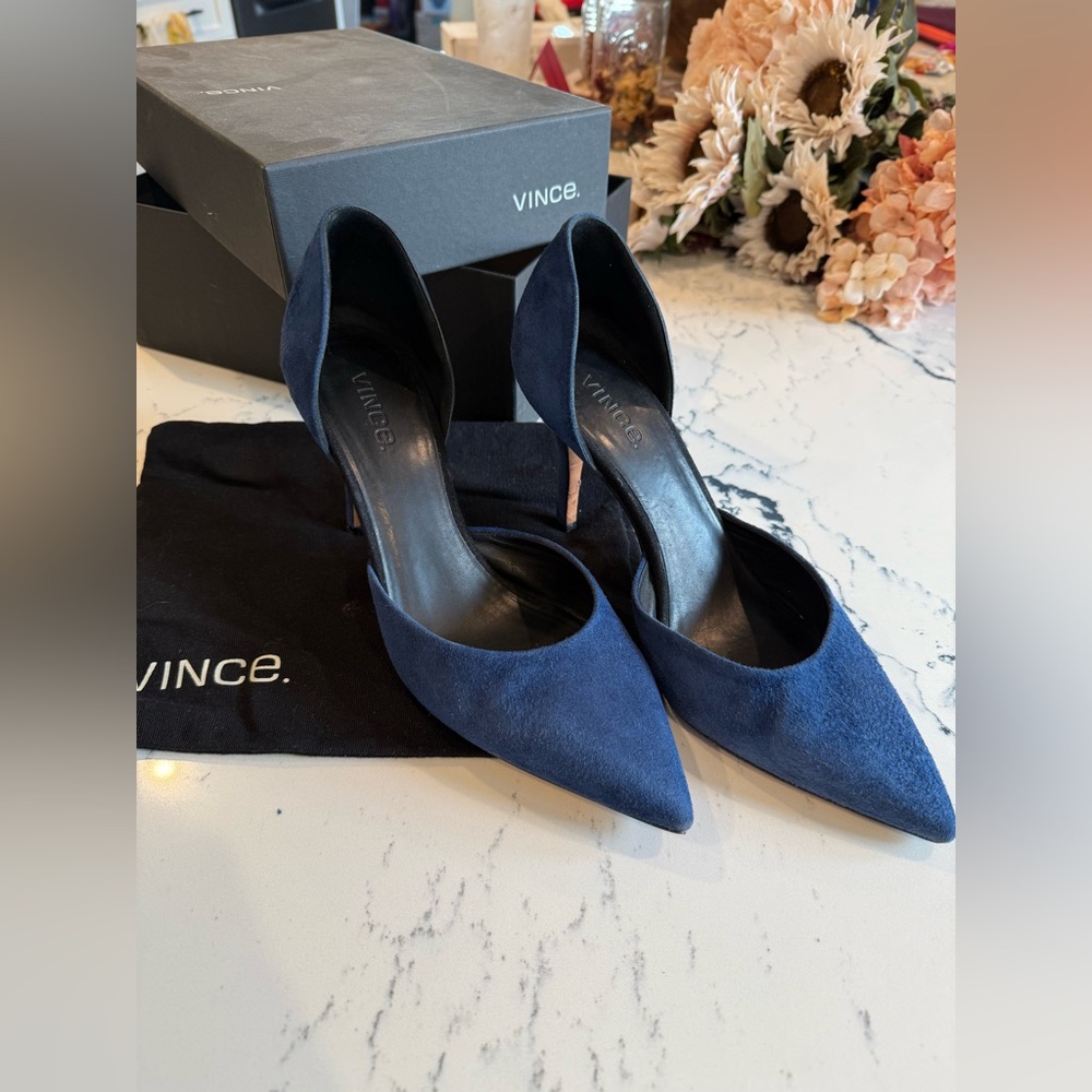 Vince Women's Blue Suede Heels